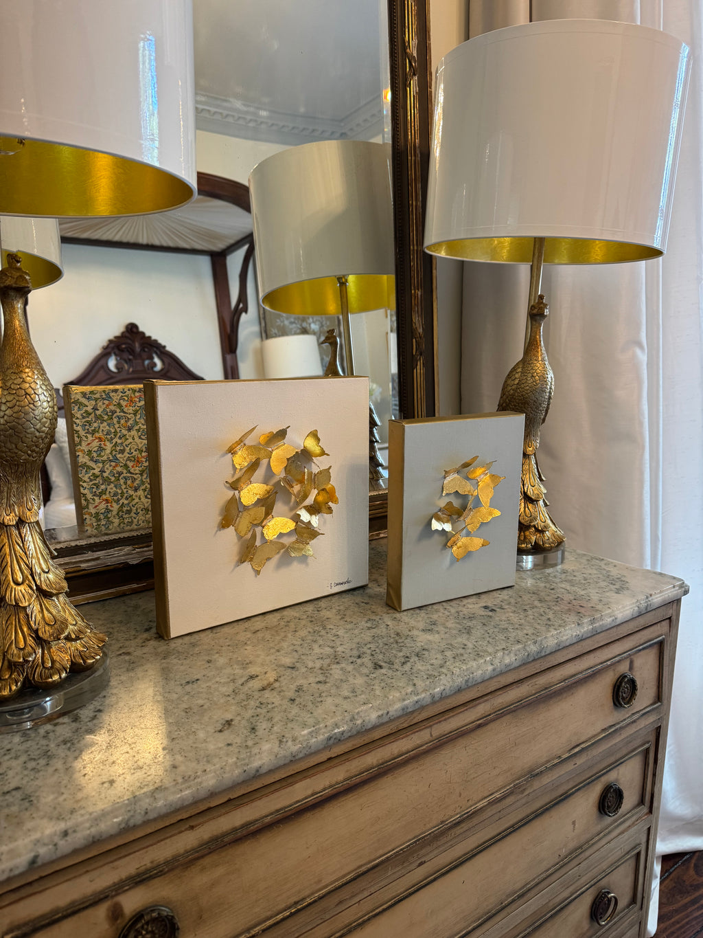 Hand-made Gold Leaf Butterfly Prints