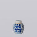 Blue and White Porcelain Mini Double Happiness Round Jar